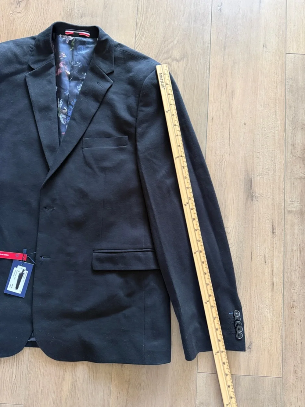 NEW Soul of London Textured Notch Lapel Double Button Blazer Size 48R in Black